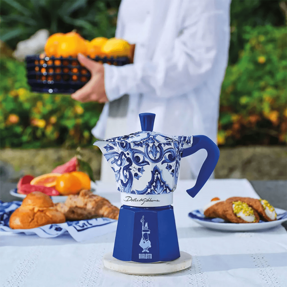 Moka Dolce & Gabbana Espresso Pot, Mediterranean Blue