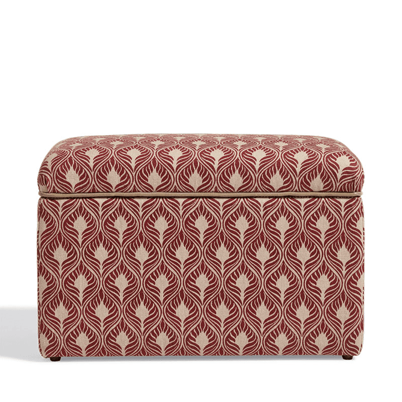 Carena Upholstered Trunk, Red Garnet