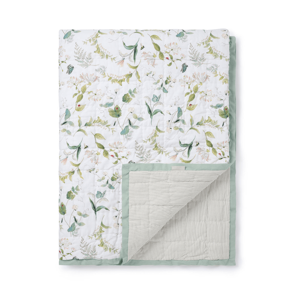 Wild Floral Quilt, Off-White