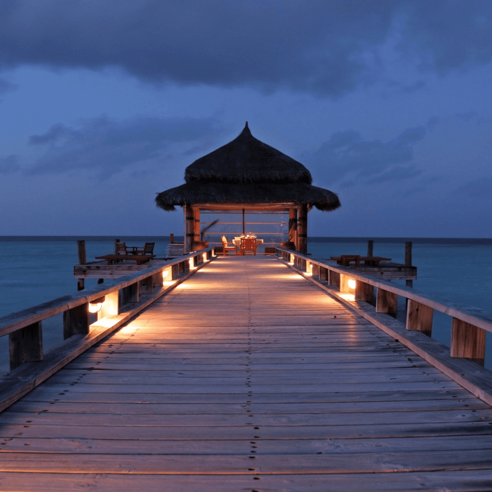 Romantic dinner on the pier for two
