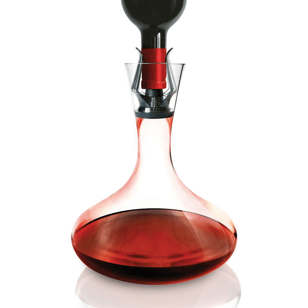 Vitesse Wine aerating fountain, Glass With Black Top
