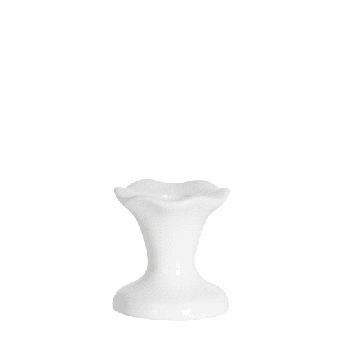Image showing the Cora Fluted Candlestick, Short, White product.