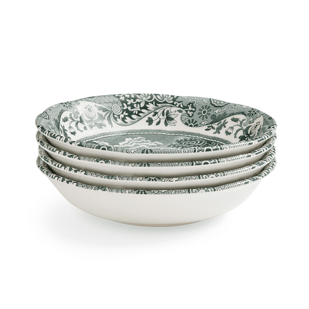 Heritage Italian Set of 4 Cereal Bowls, Green