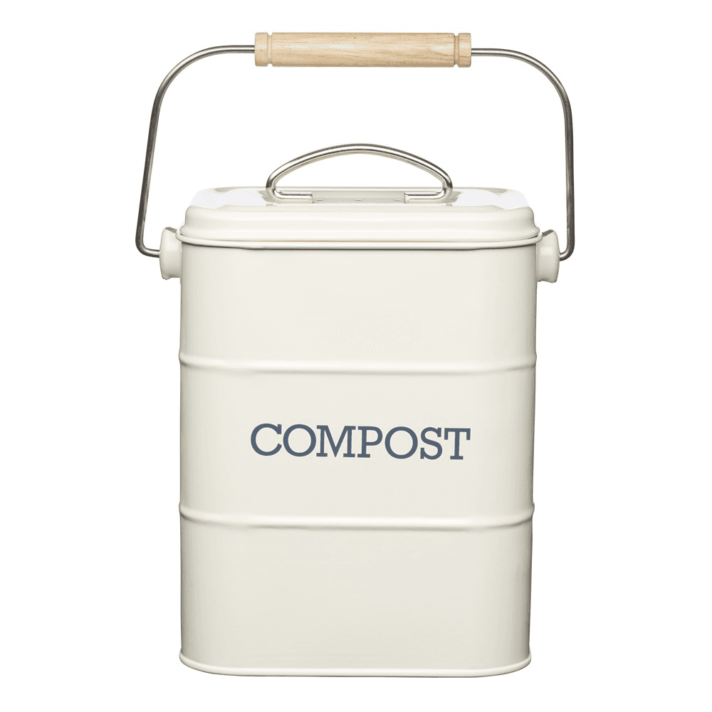 Living Nostalgia Steel compost bin, Cream