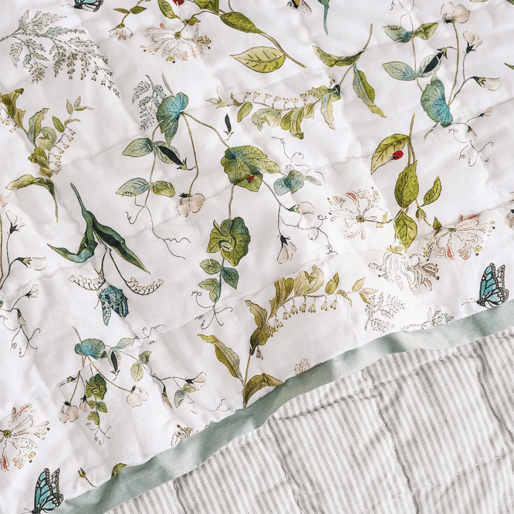 Wild Floral Quilt, Off-White