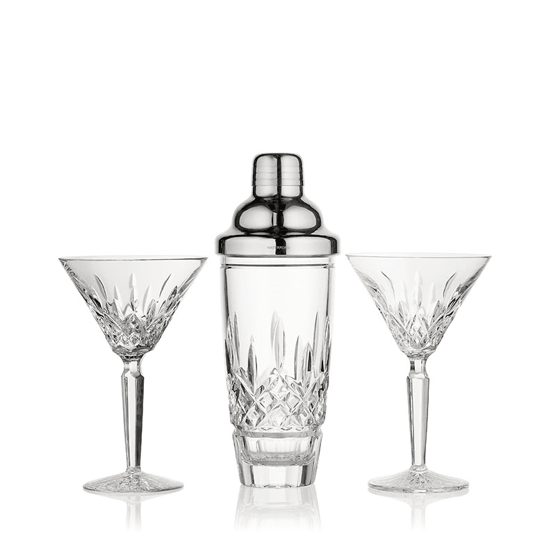 Lismore Cocktail Shaker & Set of 2 Martini Glasses, Clear