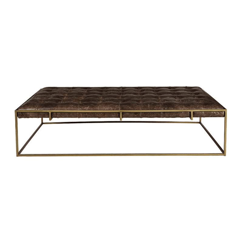 Wallace Coffee Table, Aged Hazelnut Leather