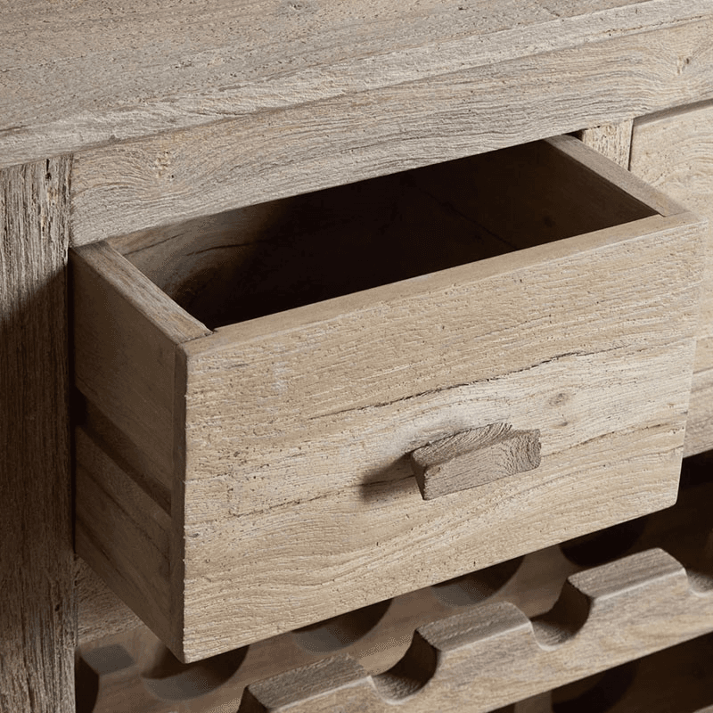 Shanthi Reclaimed Wood Wine Rack, Natural