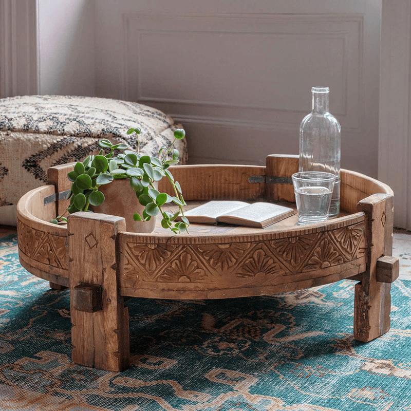 Ryka Grinder Side Table, Brown