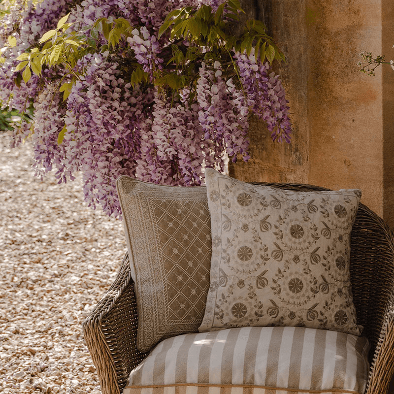 Suzani Garland Cushions, Eucalyptus