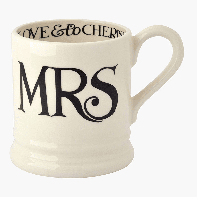 Black Toast Set of 2 Mr & Mrs Mugs, Cream