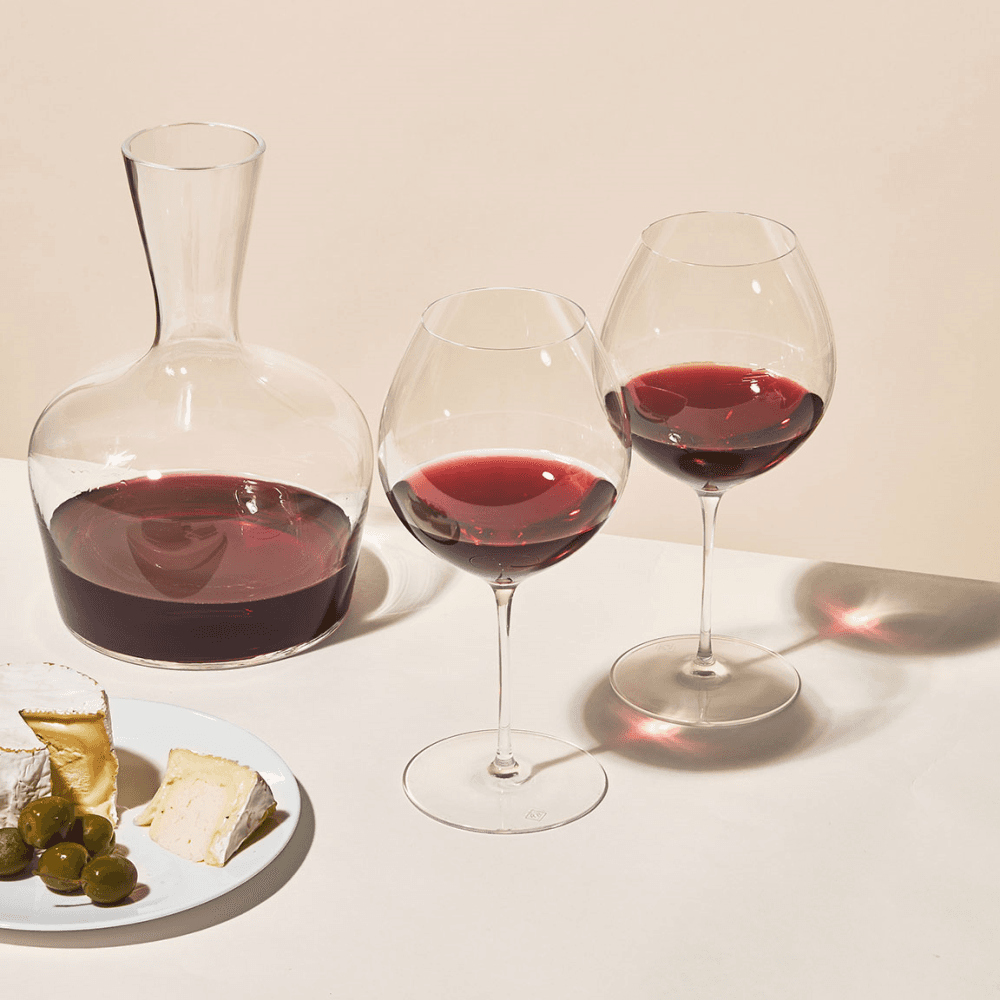 Occassional Set of 2 Burgundy Glasses