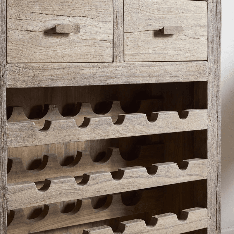 Shanthi Reclaimed Wood Wine Rack, Natural