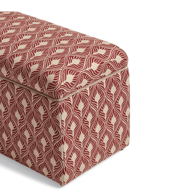 Carena Upholstered Trunk, Red Garnet