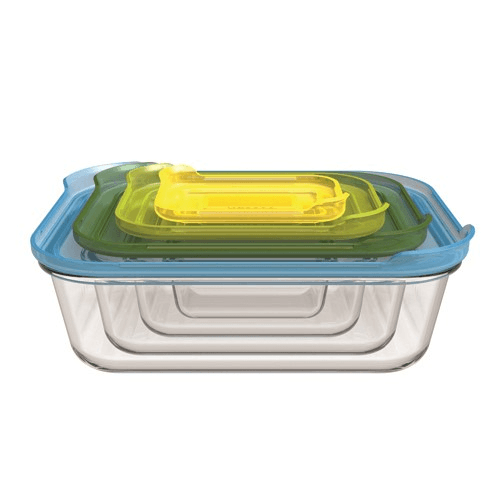 Nest 4 Piece Glass Storage Set, Clear
