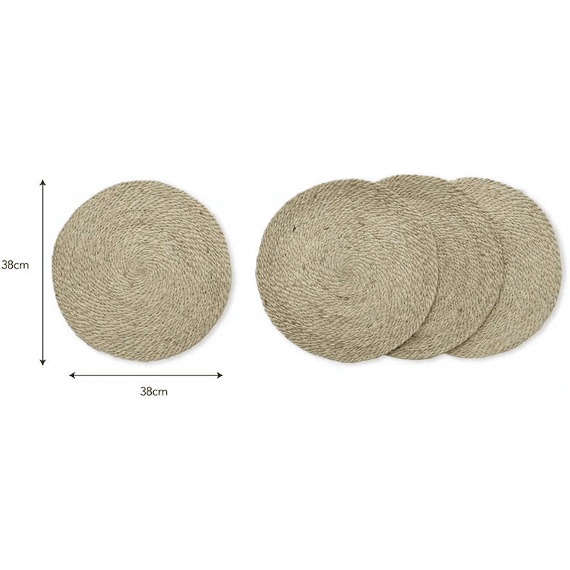 Jute Set of 4 Placemats, Natural