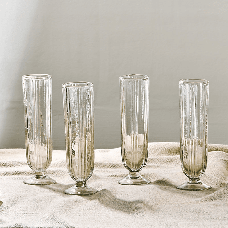 Sigiri Set of 4 Champagne Glasses, Clear