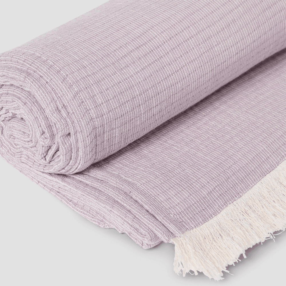 Cotton Textured Throw, Elderberry