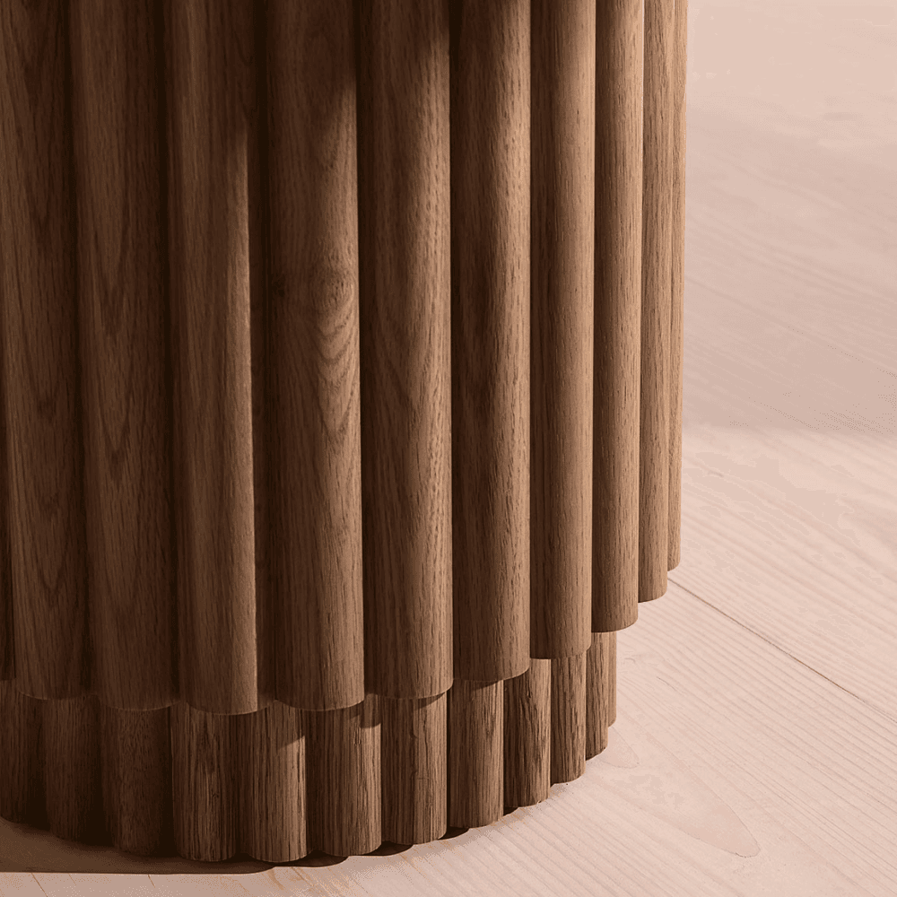 Barrel Side Table, Dark Oak
