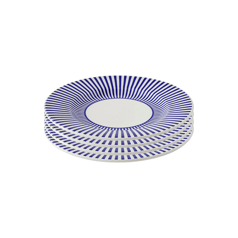 Stecatto Set of 4 Side Plates, White and Blue