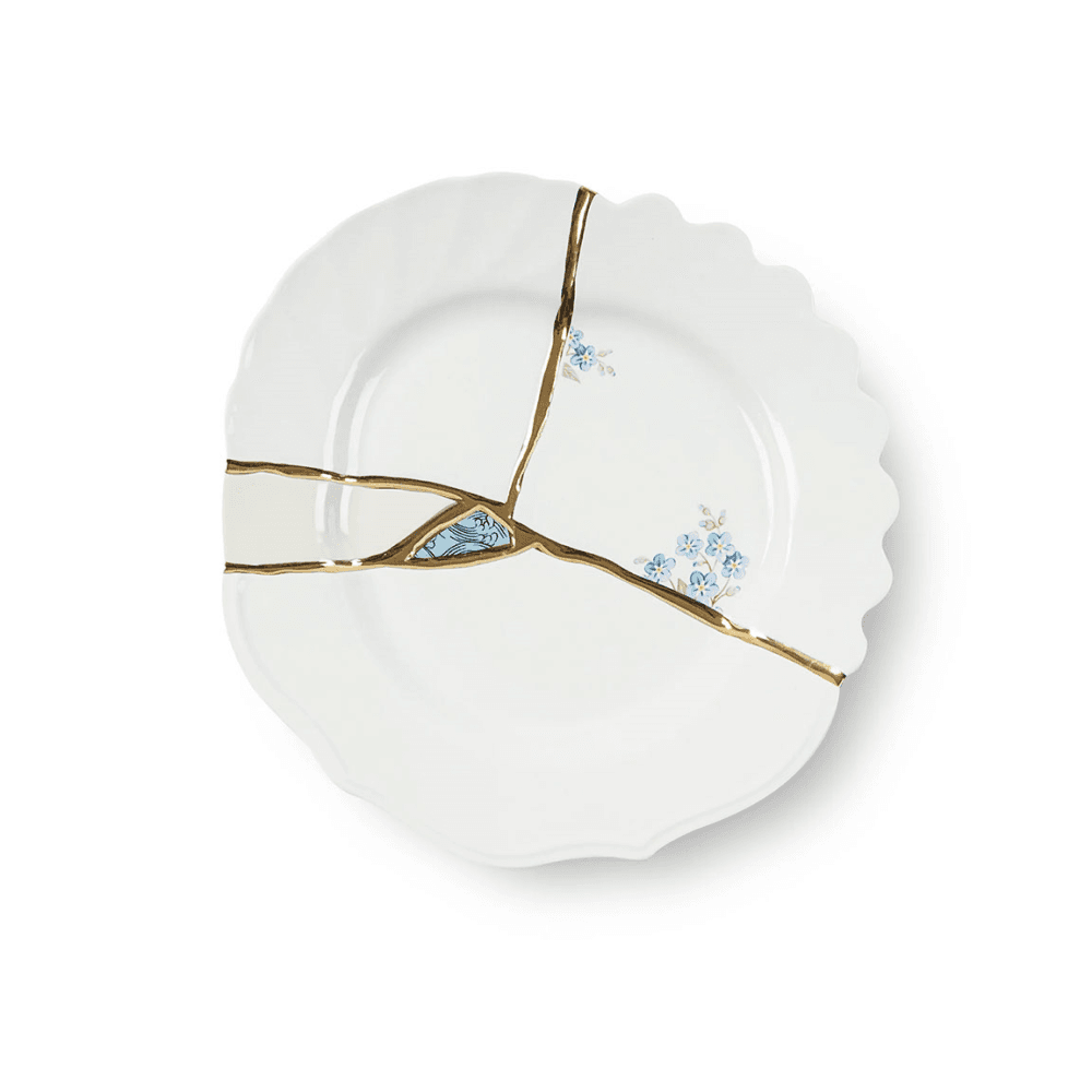 Kintsugi - No3 Dessert plate, white/gold
