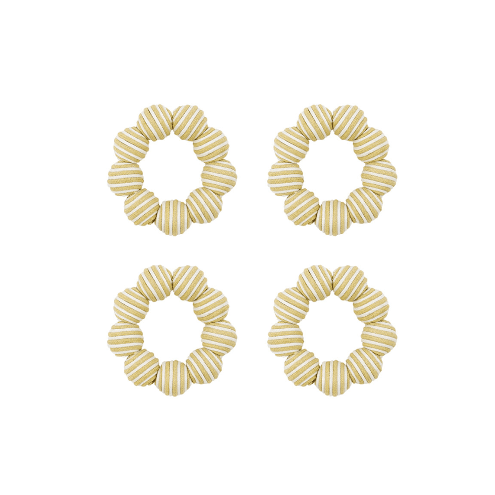 Striped Set of 4 Napkin Rings
