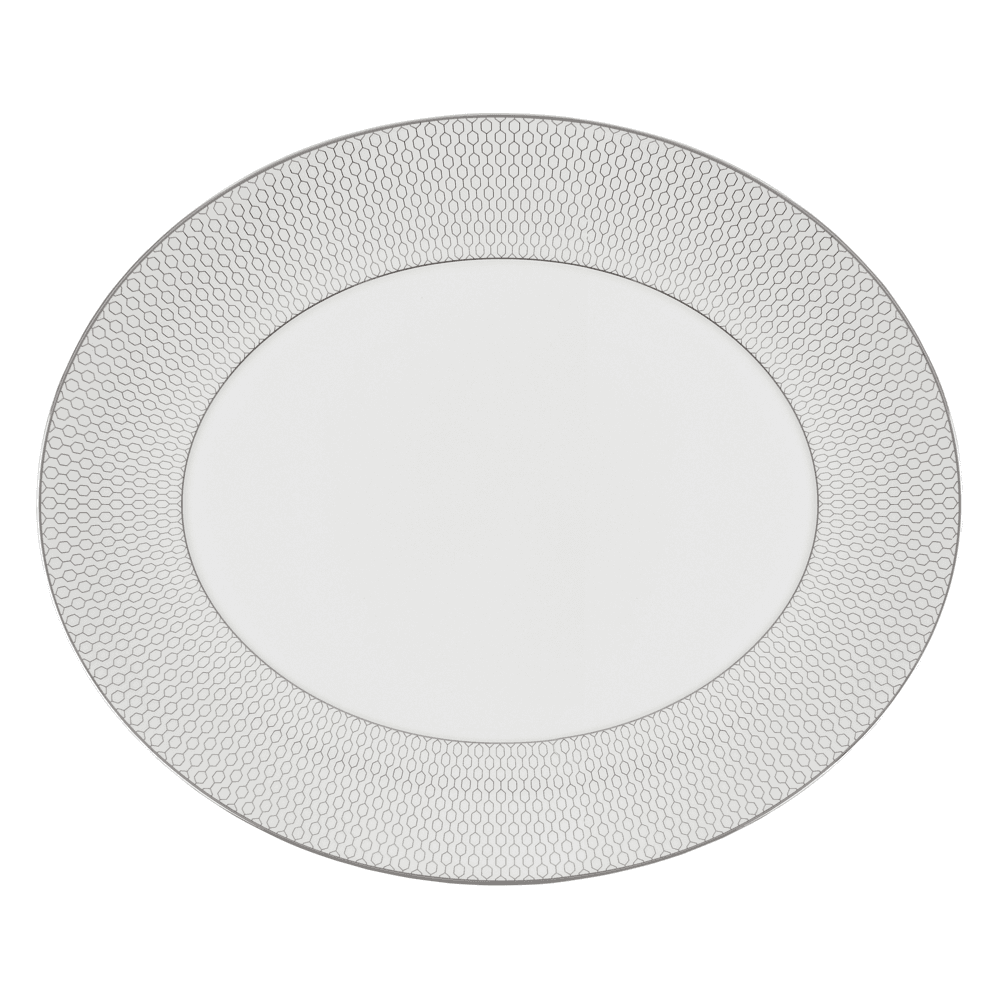 Gio Platinum Oval Platter, Platinum