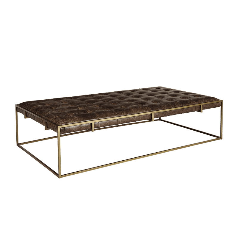 Wallace Coffee Table, Aged Hazelnut Leather