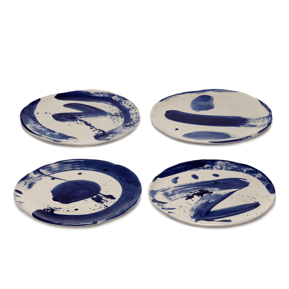 Sophia by Marie Michielssen Set of 4 Breakfast Plates, Beige Blue