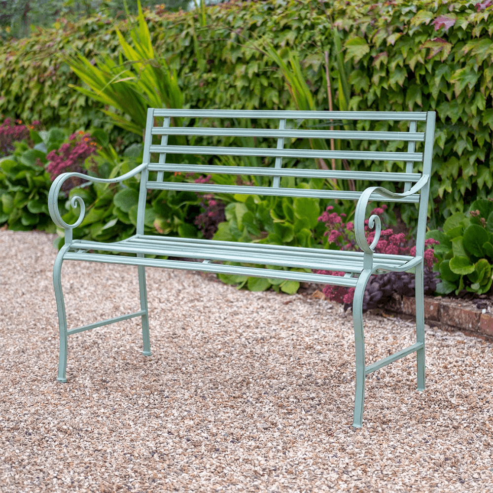Battersea Slatted Bench, Green