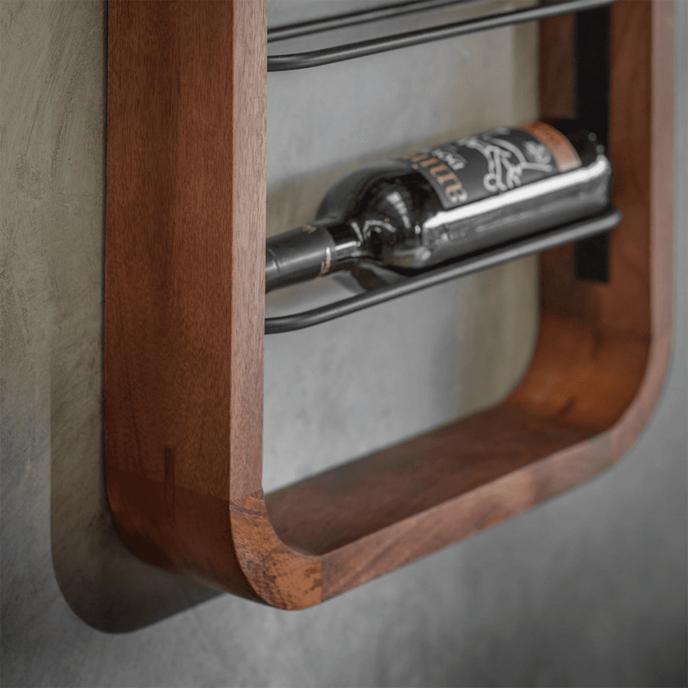 Culmer 6 Bottle Curved Wall Wine Rack, Brown