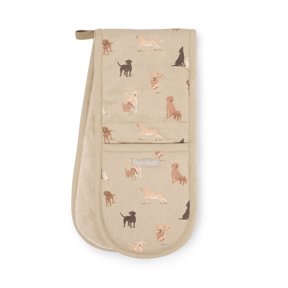 Labradors & Retrievers Double Oven Glove, Light Khaki