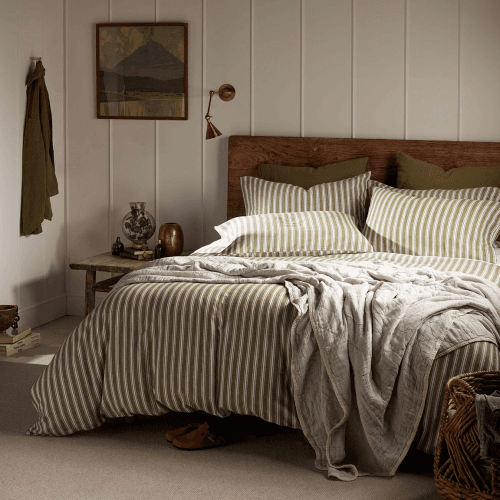 Image showing the Fred Stripe 100% Organic Brushed Cotton Duvet Cover product.