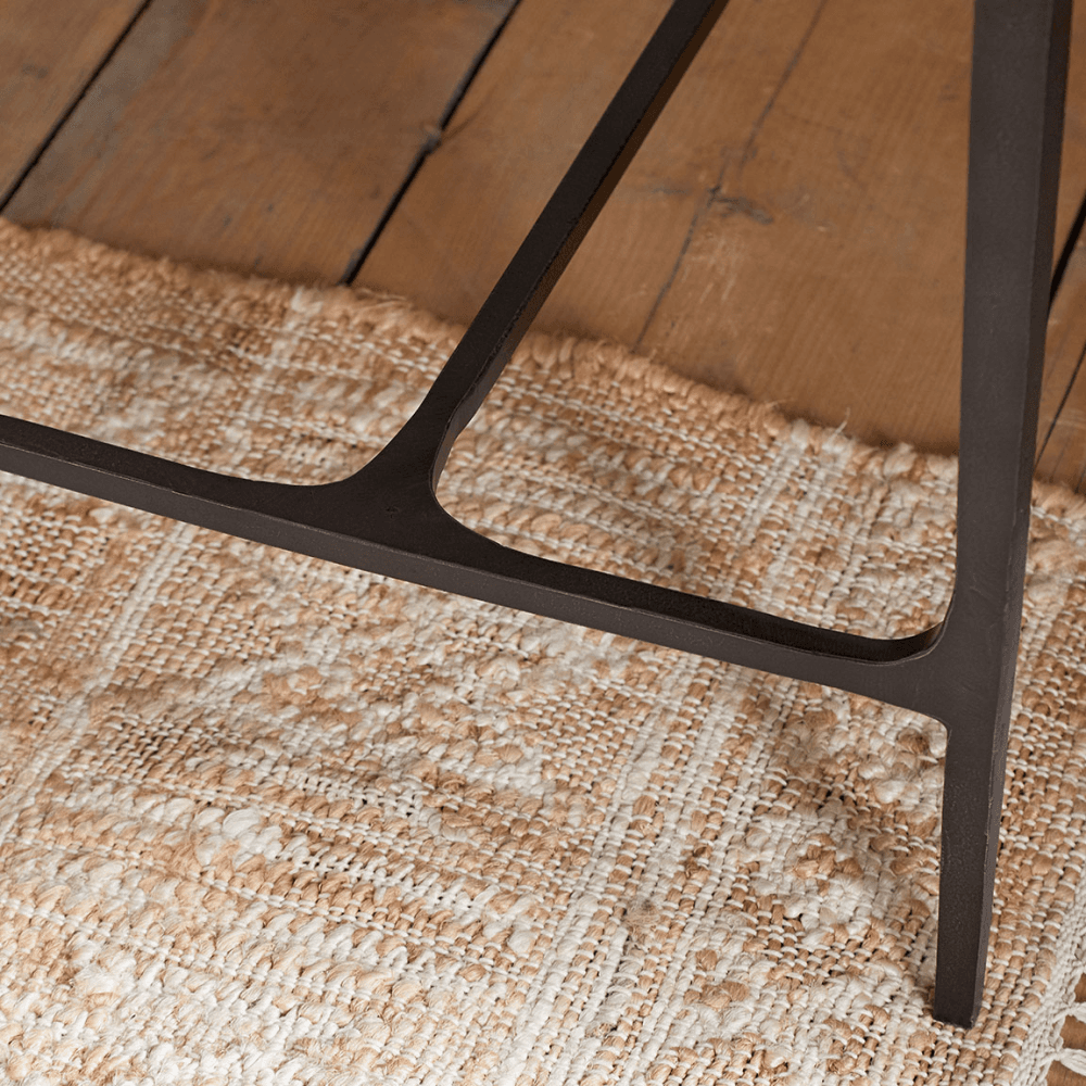 Sita Reclaimed Wood & Iron Side Table, Chocolate Brown