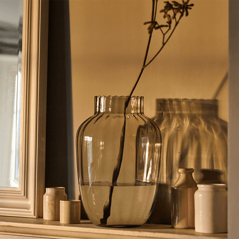 Serena Painted Glass Vase, Green