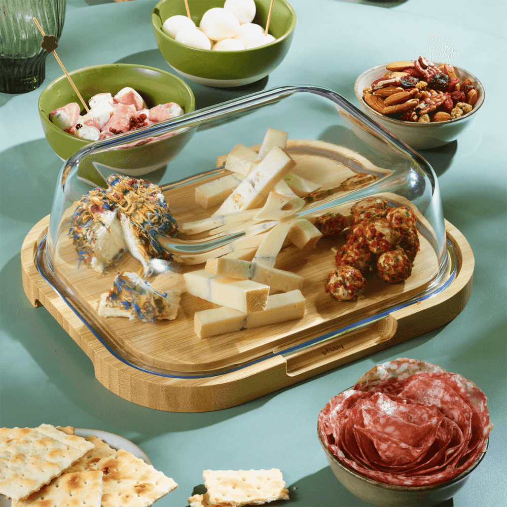 Cheese Board, Bamboo and glass