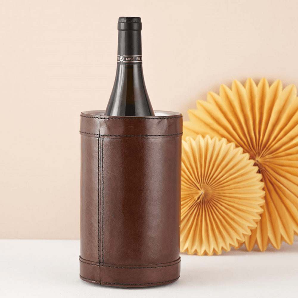Single wine cooler, Tan Leather