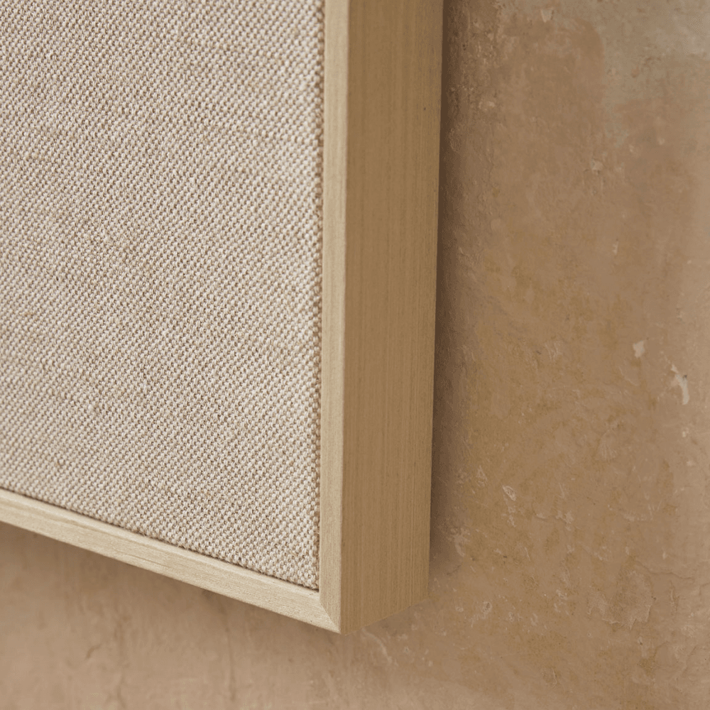 Textured Squares Framed Linen Wall Art, Cream
