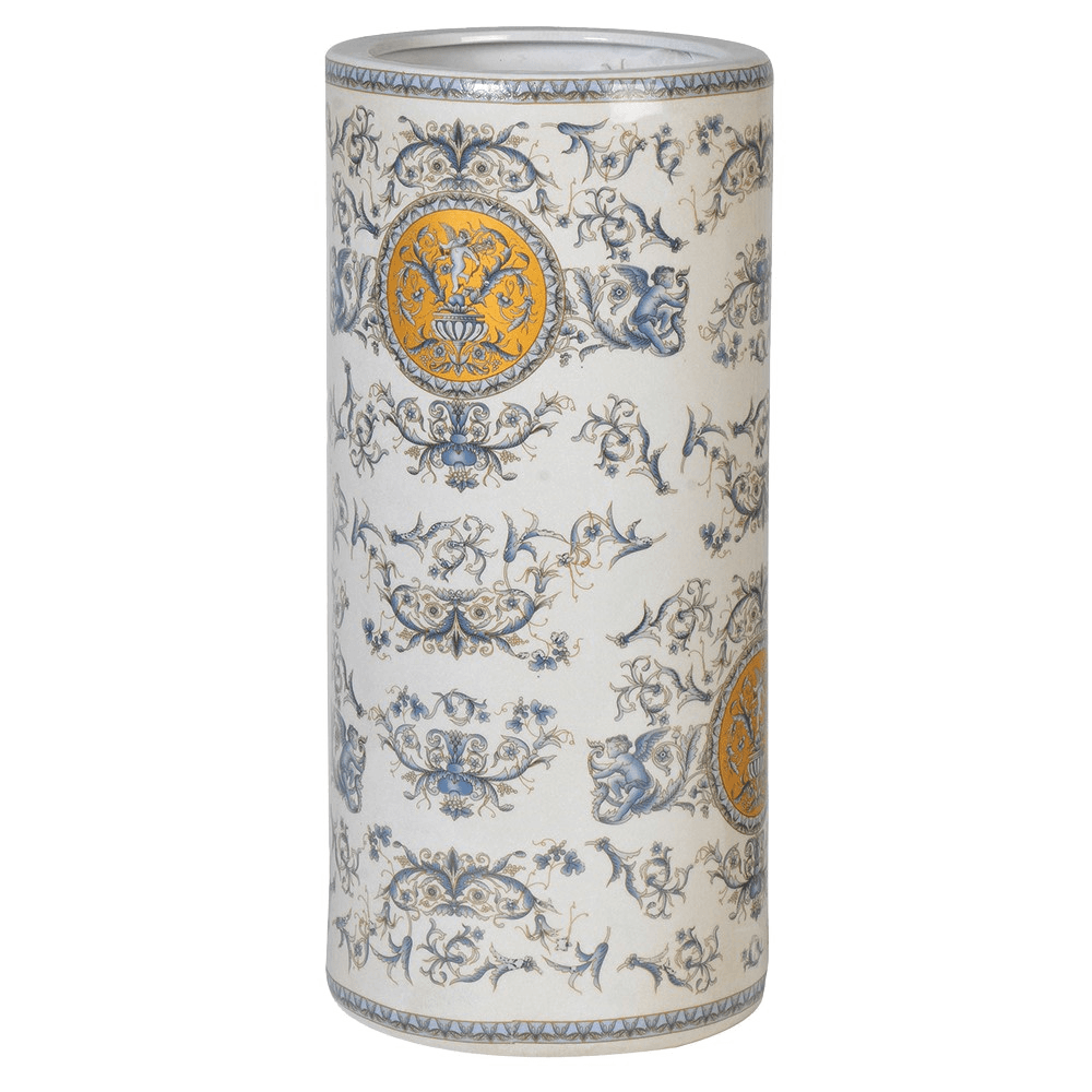 Ornate Cermaic Umbrella Stand, White