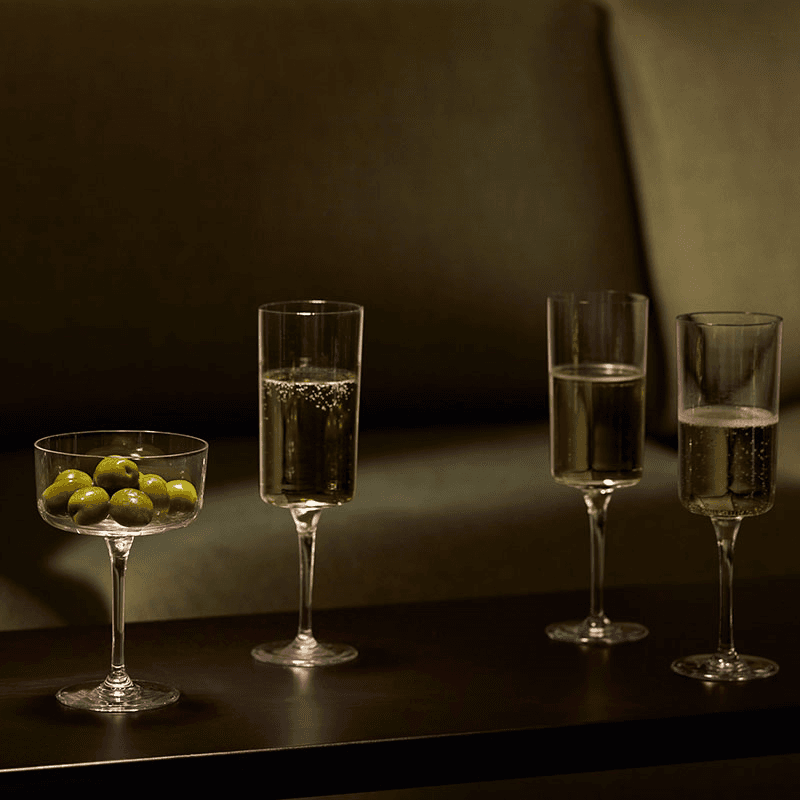 Gio Set of 4 Champagne/Cocktail Glasses, Clear