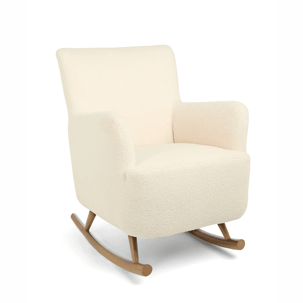 Elwood Nursing Chair & Footstool, Off White Boucle