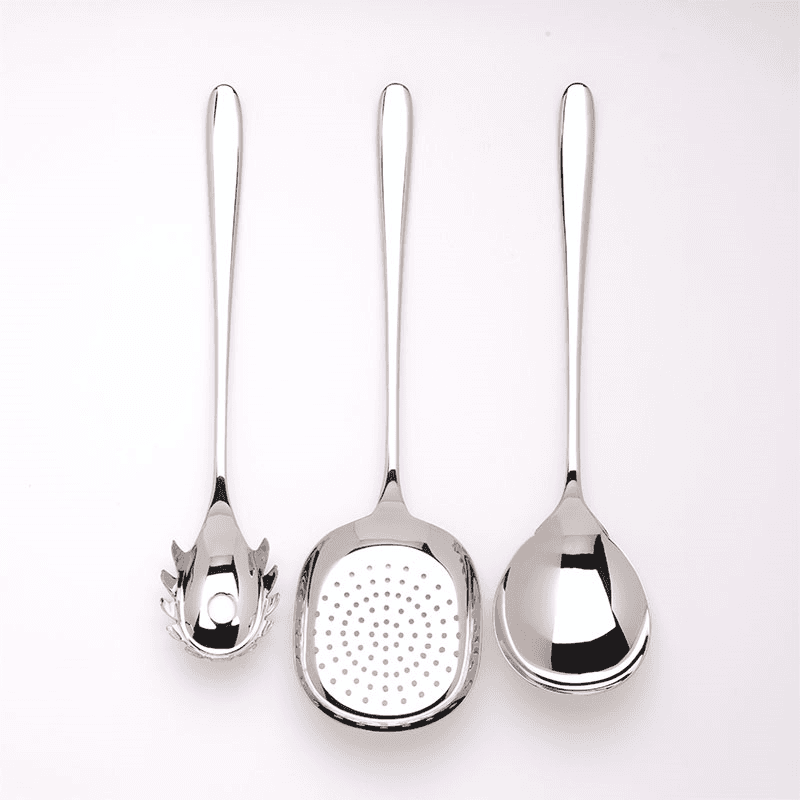 Siena Pair of Salad Serving Spoons, Mirror Finish Polished