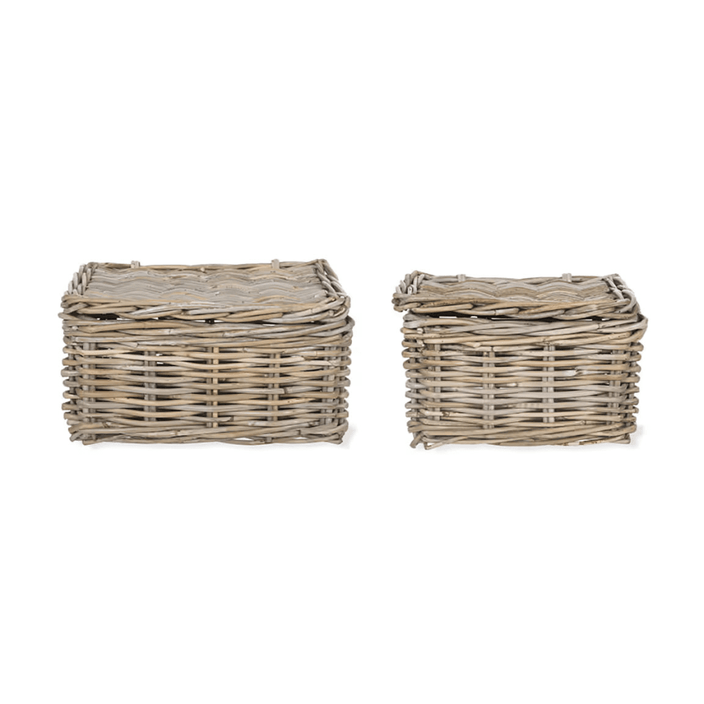 Bembridge Set of 2 Storage Baskets with Lids, Natural