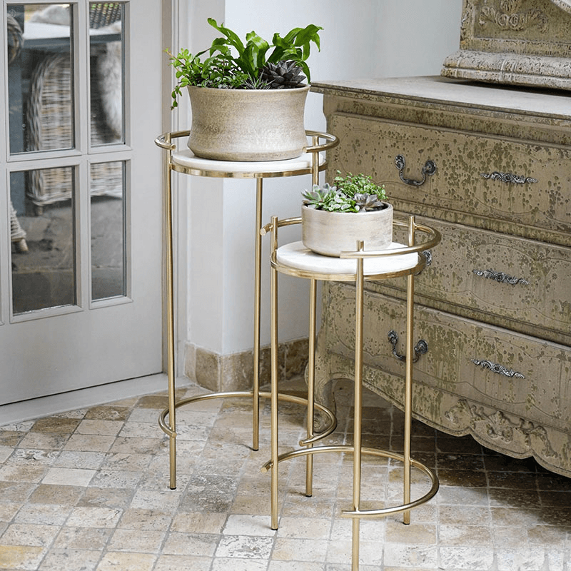 Opulence Set of 2 Nested Side Tables, Gold