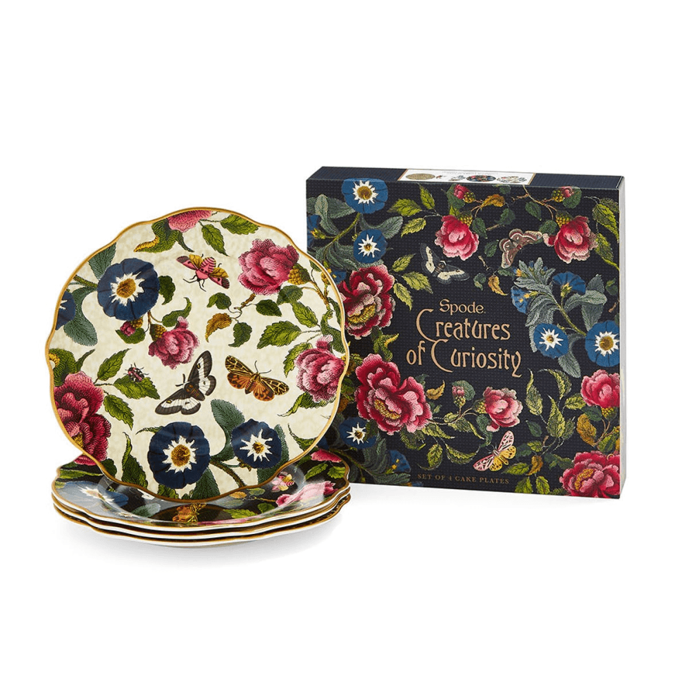 Creatures of Curiosity Set of 4 Cake Plates, Multi