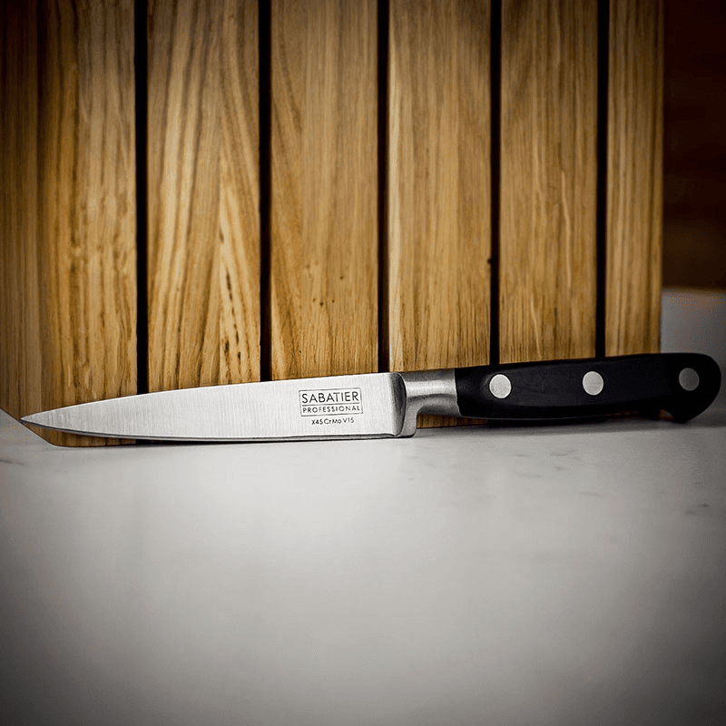 Knife Block with 5 Sabatier Knives, Oak