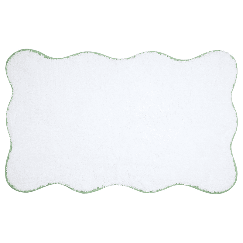 Scalloped Piped Bath Mat