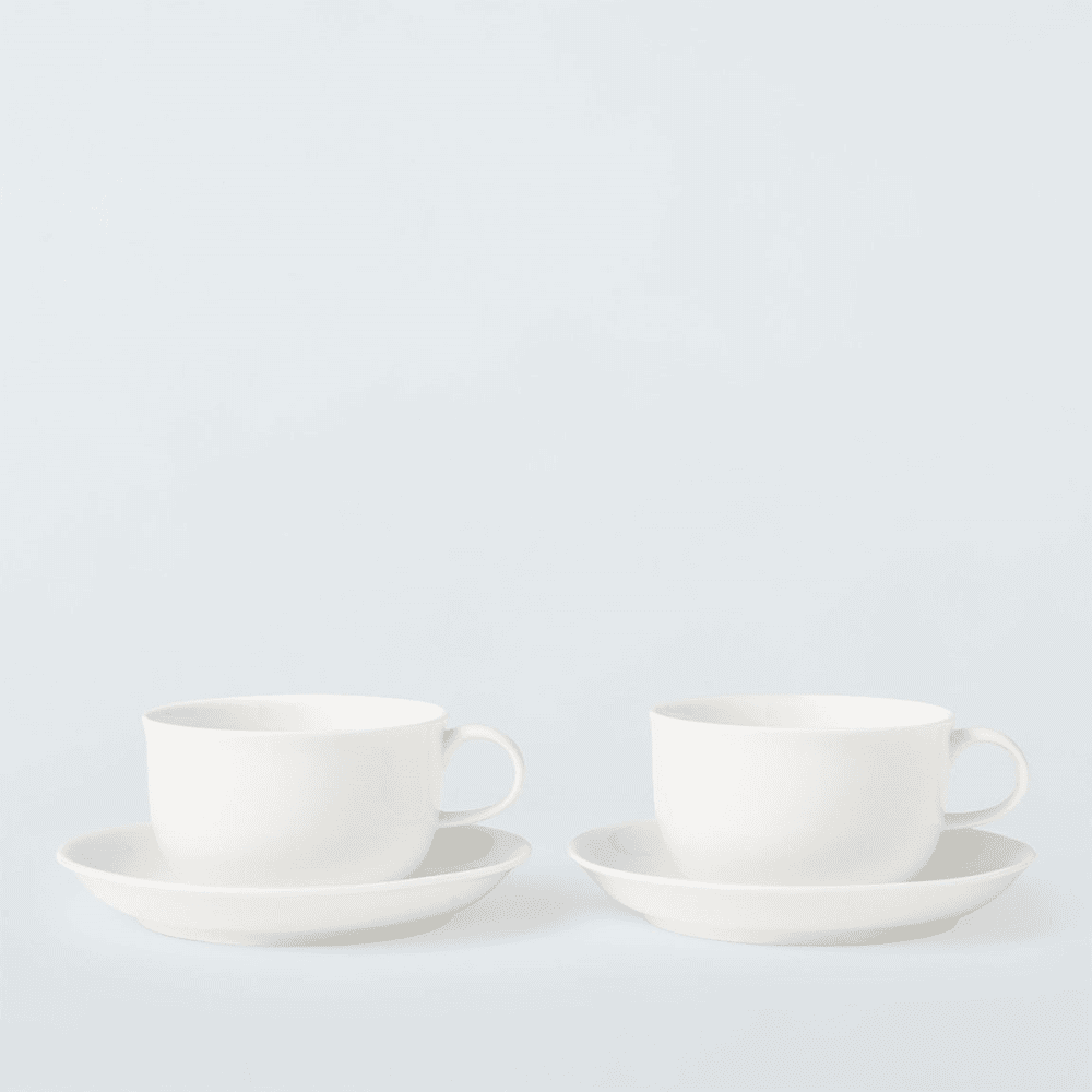 Queensberry Hunt Cupola Set of 2 Cup and Saucer, White