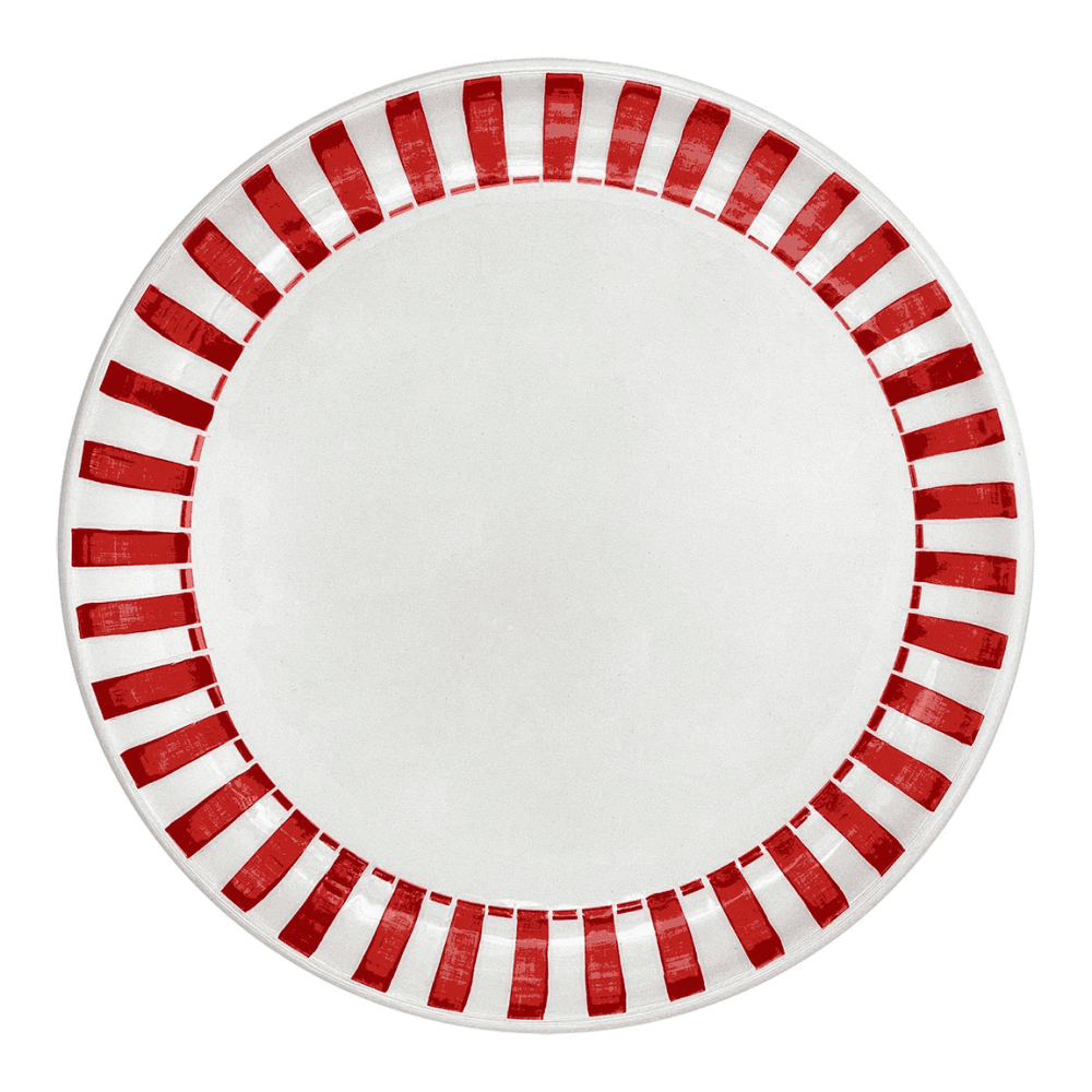 Stripes Charger Plate, Red