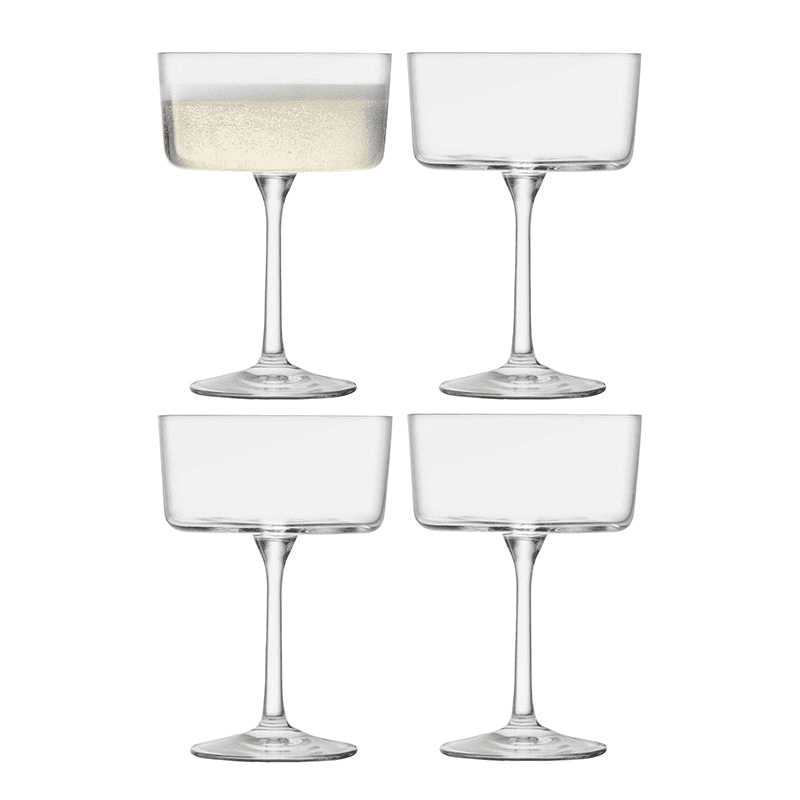 Gio Set of 4 Champagne/Cocktail Glasses, Clear